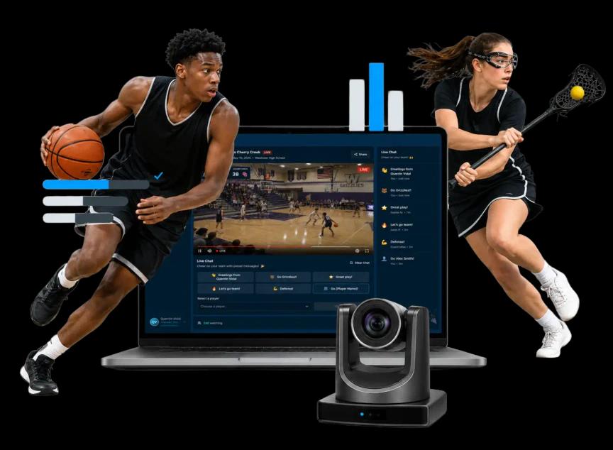 Laptop streaming a live basketball game with a live chat beside it
